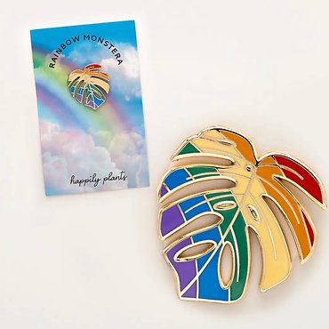 Monstera Rainbow Plant Lapel Pin