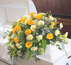 Golden Sunshine Casket Spray