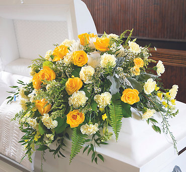 Golden Sunshine Casket Spray