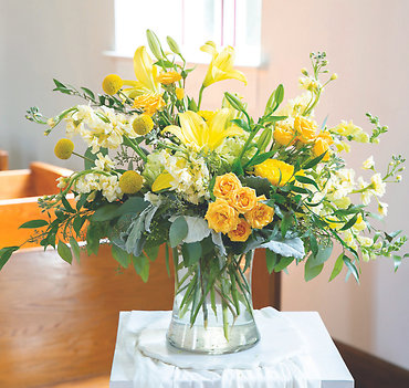 Golden Tribute Vase Arrangement