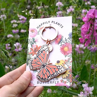 Monarch Butterfly Keychain Bag Charm