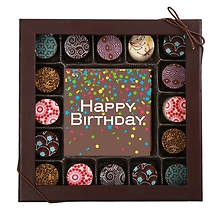 Happy Birthday Chocolate Square & 16 pc Artisan Truffles