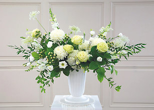Golden White Radiance Urn Arrangement