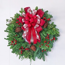 Red Traditional Christmas Wreath