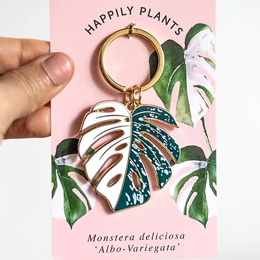 Monstera Albo Keychain & Bag Charm