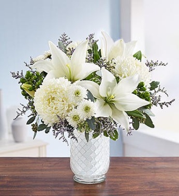 Pure Elegance Bouquetâ„¢ in White Mosaic Vase