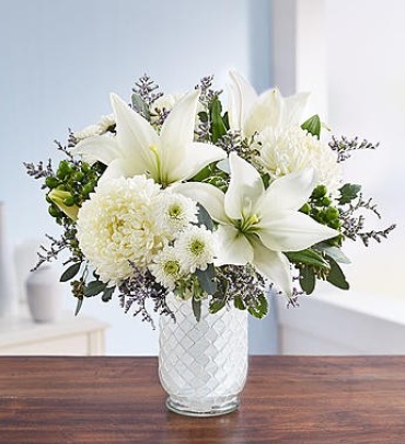 Pure Elegance Bouquet™ in White Mosaic Vase