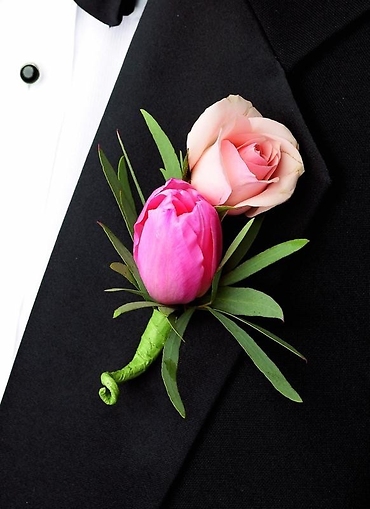 Pink Cascade Boutonniere