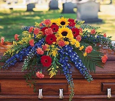 Vibrant Summer Casket Spray. 