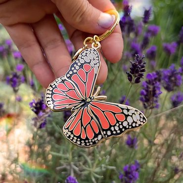 Monarch Butterfly Keychain Bag Charm