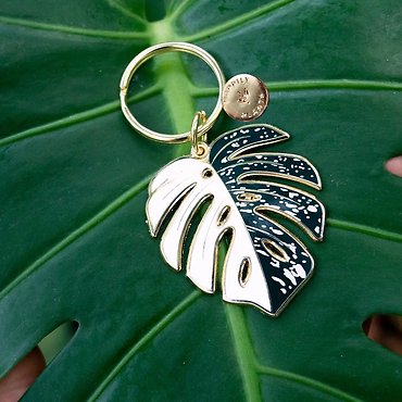 Monstera Albo Keychain & Bag Charm