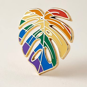 Monstera Rainbow Plant Lapel Pin