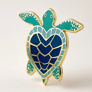 Sea Turtle Heart Lapel Pin