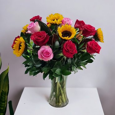 Roses and Sunflowers