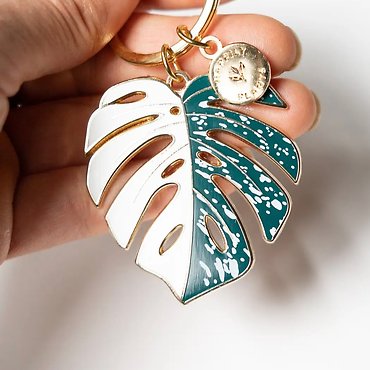 Monstera Albo Keychain & Bag Charm