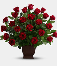 Dozen Red Roses Urn Arrangement